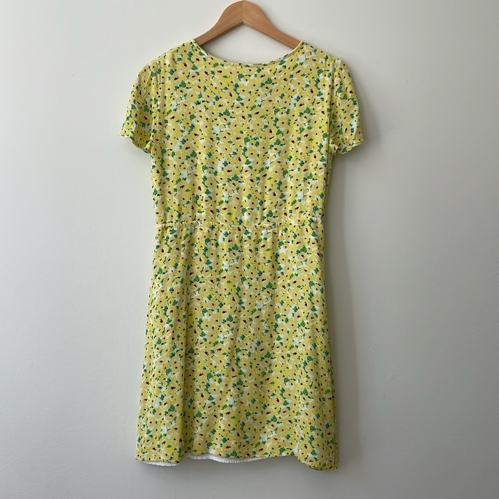 Loft Cheerful Bright Yellow and Green Floral Dress Size Small - Picture 9 of 10